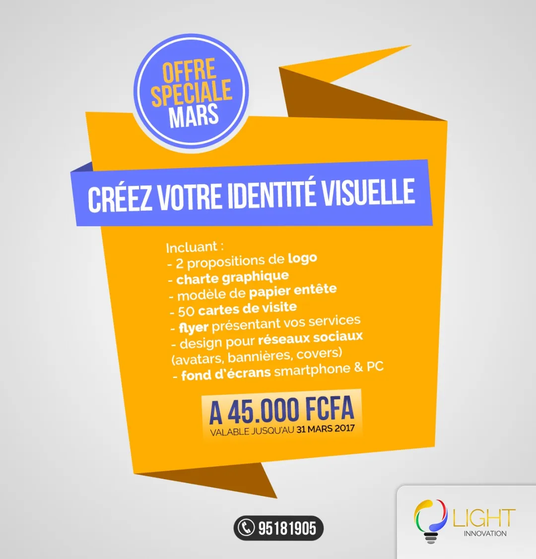 La promotion spéciale sur les identités visuelles continue chez Light Innovation