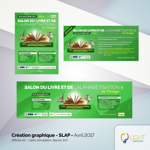 Créations d'affiche format A2, carte d’invitation et de bâche