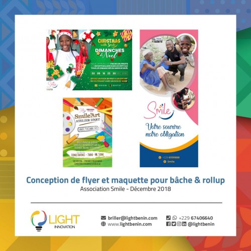 Conception de flyers et maquette pour bâche et rollup