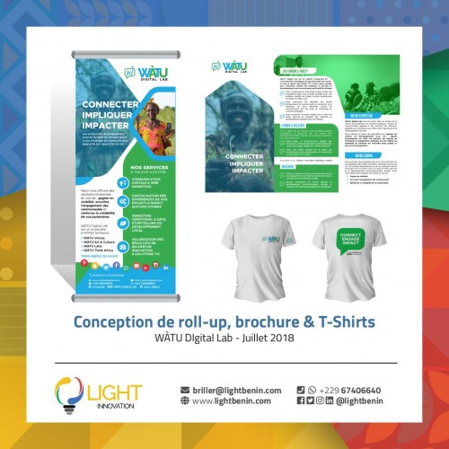 Conception de rollup, brochure et t-shirts