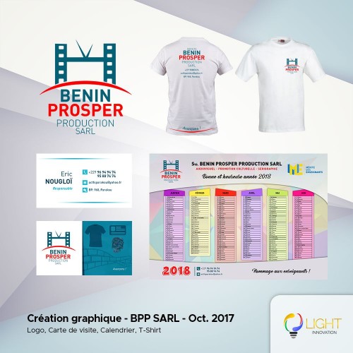 Conception de logo, carte de visite;,calendrier et t-shirt