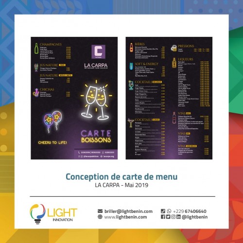 Conception de carte de menu