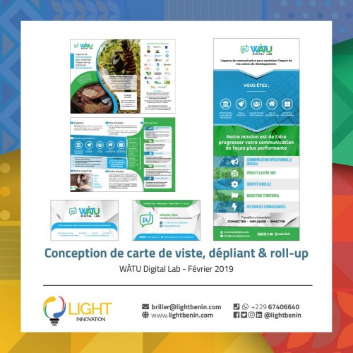 Conception de carte de visite, dépliant et roll-up